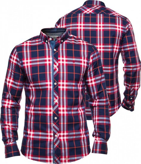 Mish Mash Carbon Red - Hemden - Overhemden Grote Maten Heren