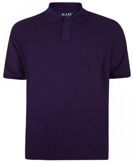 Kam Jeans Polo Purple - Polo shirts - Grote Maten Poloshirts Heren