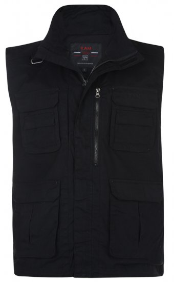 Kam Jeans Action Vest Black - Jassen - Grote Maten Herenjassen