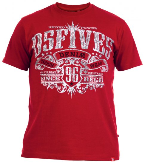 D555 Ames T-shirt Red - T-shirts - Grote Maten T-shirts Heren