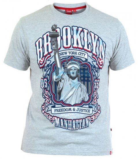 D555 Callum T-shirt Grey - T-shirts - Grote Maten T-shirts Heren