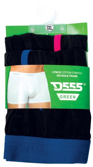 D555 Trunk Boxershorts Black 2-pack - Ondergoed & zwem - Grote Maten Ondergoed Heren