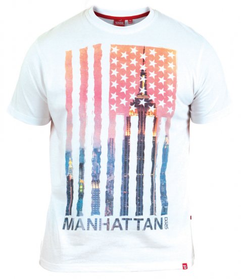 D555 Ollie T-shirt White - T-shirts - Grote Maten T-shirts Heren