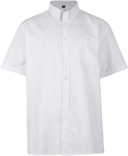 Kam Oxford shirt Short Sleeve White - Hemden - Overhemden Grote Maten Heren