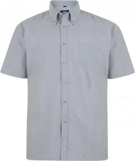 Kam Oxford Shirt Short sleeve Grey - Hemden - Overhemden Grote Maten Heren