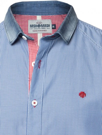 Mish Mash Stripe Holiday Navy - Hemden - Overhemden Grote Maten Heren