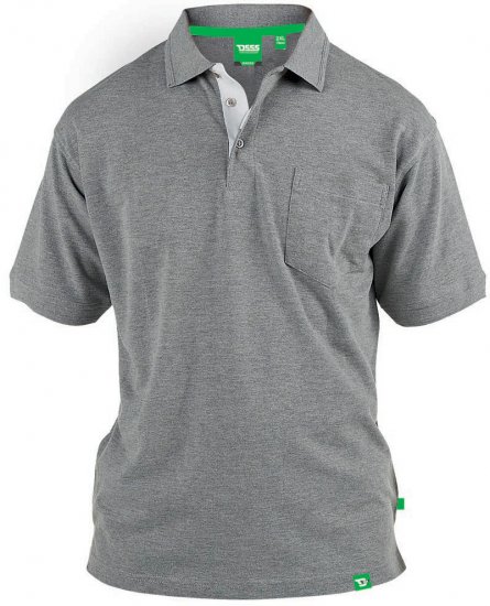 D555 Grant Polo Grey - Polo shirts - Grote Maten Poloshirts Heren