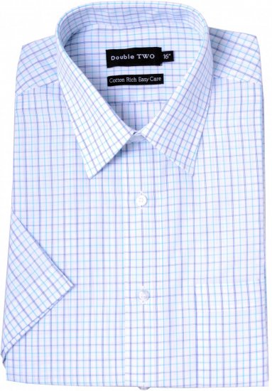 Double TWO Formal Shirt Aqua - Hemden - Overhemden Grote Maten Heren