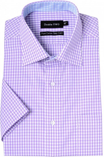 Double TWO Formal Shirt Purple - Hemden - Overhemden Grote Maten Heren