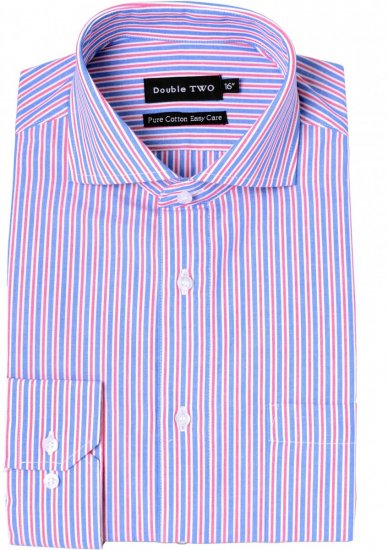 Double TWO Formal Shirt 3583 Red L/S - Hemden - Overhemden Grote Maten Heren