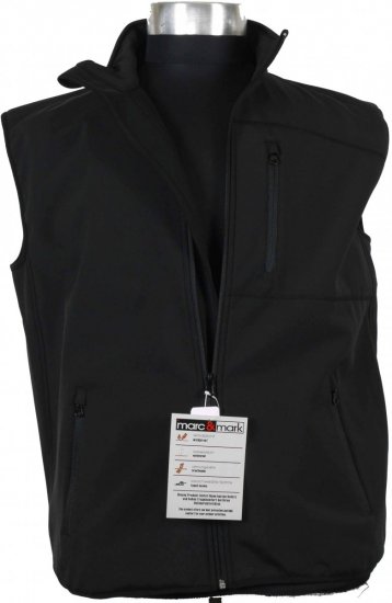 Marc & Mark Softshell-vest Black - Jassen - Grote Maten Herenjassen
