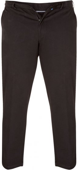 D555 Bruno Stretch Chino pants with Extenda Waist Black - Jeans & broeken - Jeans & Broeken Grote Maten Heren