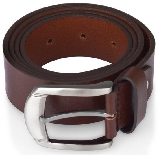 Woodland Jeans belt Genuine Leather Brown, 4cm - Riemen - Grote Maten Heren Riemen