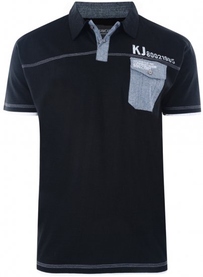 Kam Jeans 569 Polo Black - Polo shirts - Grote Maten Poloshirts Heren