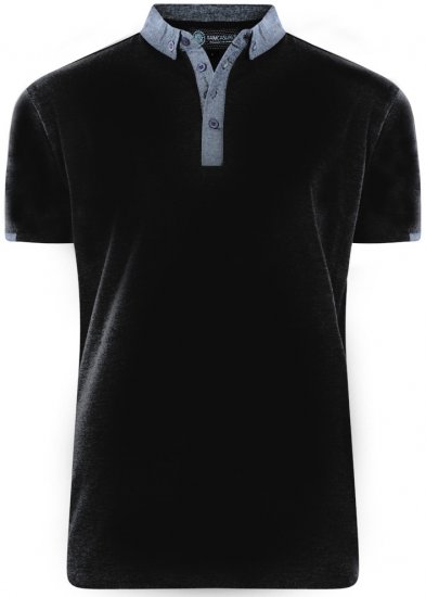 Kam Jeans 570 Polo Black - Polo shirts - Grote Maten Poloshirts Heren