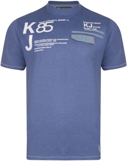 Kam Jeans 545 T-shirt Blue - T-shirts - Grote Maten T-shirts Heren
