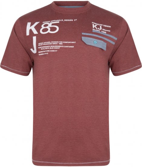Kam Jeans 545 T-shirt Wine - T-shirts - Grote Maten T-shirts Heren