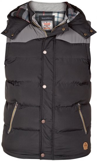 D555 Paxton Vest Black - Jassen - Grote Maten Herenjassen