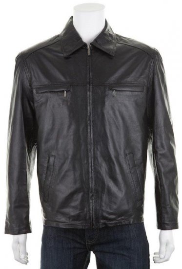Woodland 636 Harrington Leather jacket Black - Jassen - Grote Maten Herenjassen