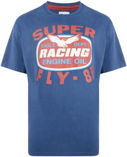 Kam Jeans 524 T-shirt Blue - T-shirts - Grote Maten T-shirts Heren