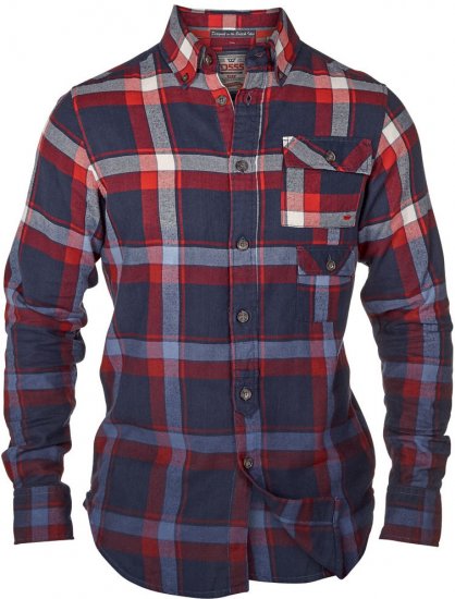 D555 Amity Red-Navy - Hemden - Overhemden Grote Maten Heren