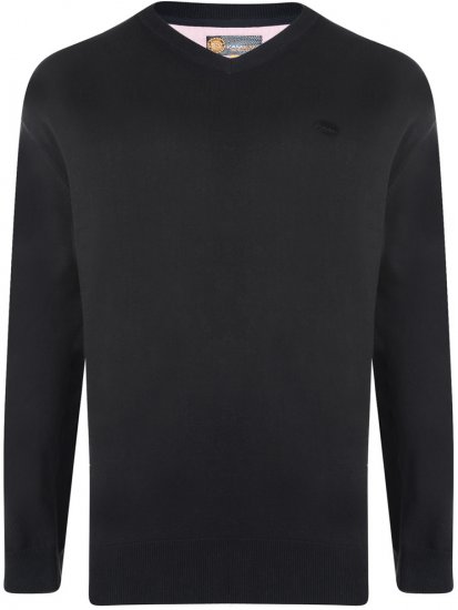 Kam Jeans V-neck Knitted Sweater Black - Sweaters & hoodies - Sweaters & Hoodies Grote Maten Heren