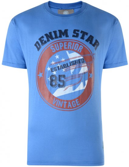 Kam Jeans Star 2-pack T-shirt Navy/Denim - T-shirts - Grote Maten T-shirts Heren