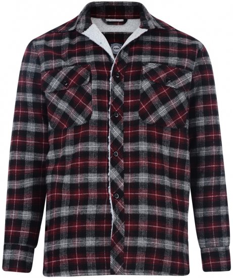 Kam Jeans Flanel Shirt Wine - Hemden - Overhemden Grote Maten Heren