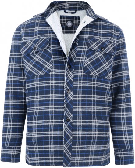 Kam Jeans Flanel Shirt Navy - Hemden - Overhemden Grote Maten Heren