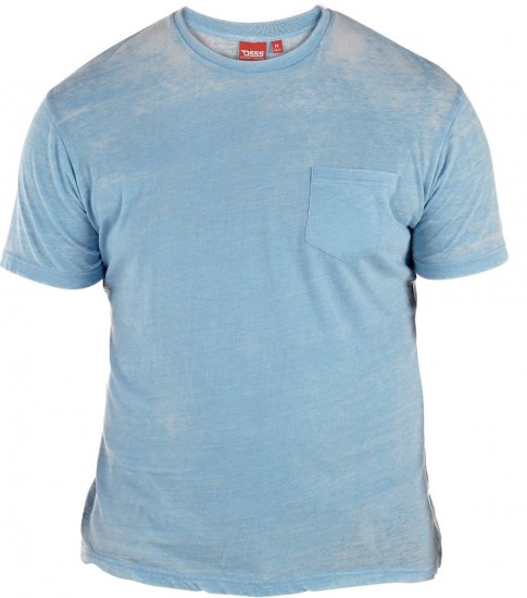 D555 Mavi T-shirt Blue with Pocket - T-shirts - Grote Maten T-shirts Heren