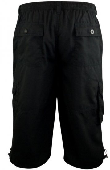 D555 Mason 3/4-broek met zijzakken Zwart - Shorts - Grote Maten Korte Broeken Heren