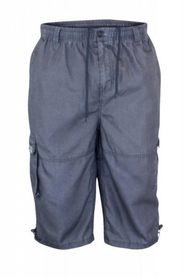 D555 Mason 3/4-broek met zijzakken Grijs - Shorts - Grote Maten Korte Broeken Heren