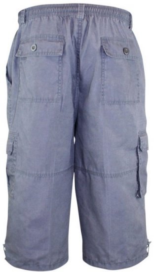 D555 Mason 3/4-broek met zijzakken Grijs - Shorts - Grote Maten Korte Broeken Heren
