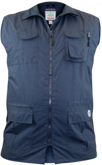 D555 Enzo Multi Pocket Waistcoat Navy - Sportkleding & outdoor - Grote Maten Sportkleding Heren