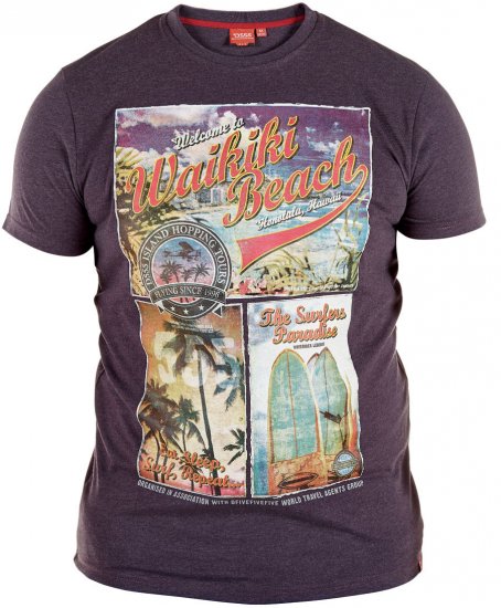 D555 Winthorp T-shirt Purple - T-shirts - Grote Maten T-shirts Heren