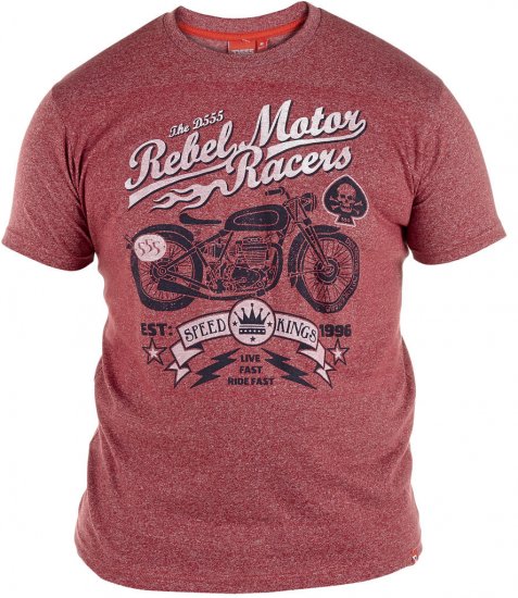 D555 Ivor T-shirt Red - T-shirts - Grote Maten T-shirts Heren