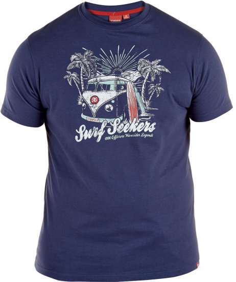 D555 Magnus T-shirt Navy - T-shirts - Grote Maten T-shirts Heren