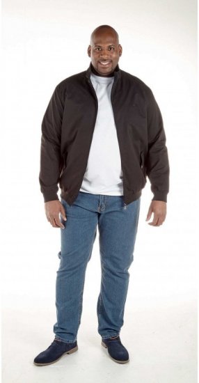 D555 Windsor Cotton Harrington Jacket Black - Jassen - Grote Maten Herenjassen
