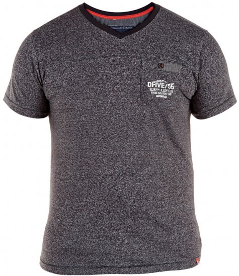 D555 Keith T-shirt Grey with pocket - T-shirts - Grote Maten T-shirts Heren