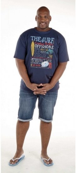 D555 Jordan T-shirt Navy - T-shirts - Grote Maten T-shirts Heren