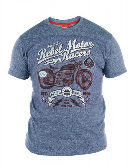 D555 Ivor T-shirt Blue - T-shirts - Grote Maten T-shirts Heren