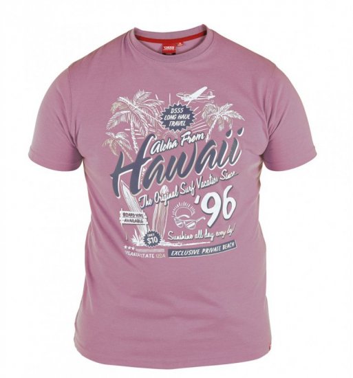 D555 Ashley T-shirt Lilac - T-shirts - Grote Maten T-shirts Heren