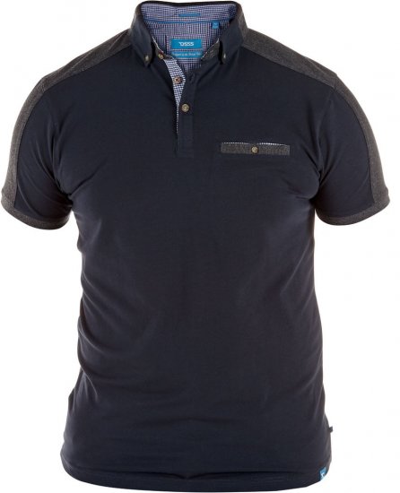 D555 Jones Polo Navy/Grey - Polo shirts - Grote Maten Poloshirts Heren