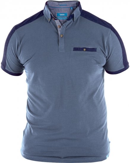 D555 Jones Polo Denim Marl/Navy - Polo shirts - Grote Maten Poloshirts Heren