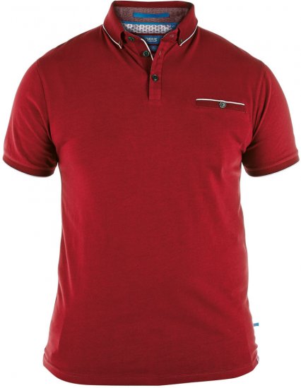 D555 Asia Polo Shirt Red - Polo shirts - Grote Maten Poloshirts Heren