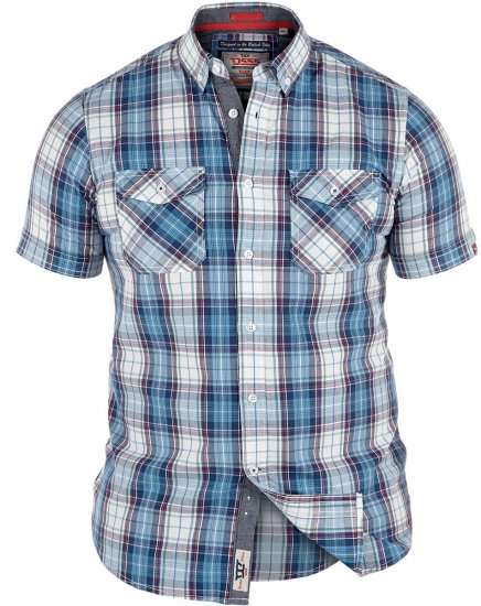 D555 Everett Twin Pocket Short Sleeve Shirt - Hemden - Overhemden Grote Maten Heren