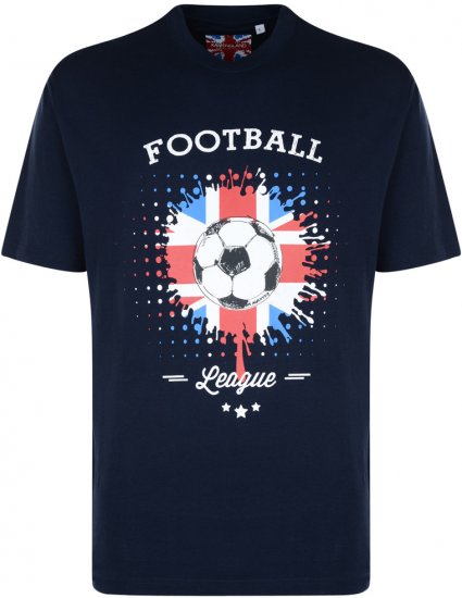 Kam Jeans Footy Navy T-shirt - T-shirts - Grote Maten T-shirts Heren