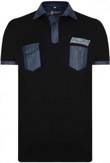 Kam Jeans Pique Polo Black - Polo shirts - Grote Maten Poloshirts Heren