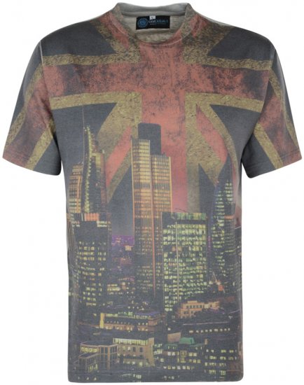 Kam Jeans Union Jack T-shirt Grey - T-shirts - Grote Maten T-shirts Heren