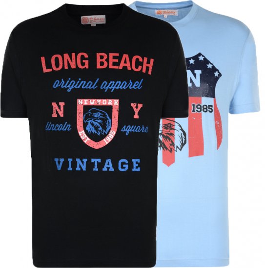 Kam Jeans Long Beach 2-pack - T-shirts - Grote Maten T-shirts Heren